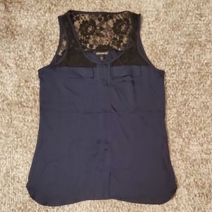 Express Navy and Black Lace Top